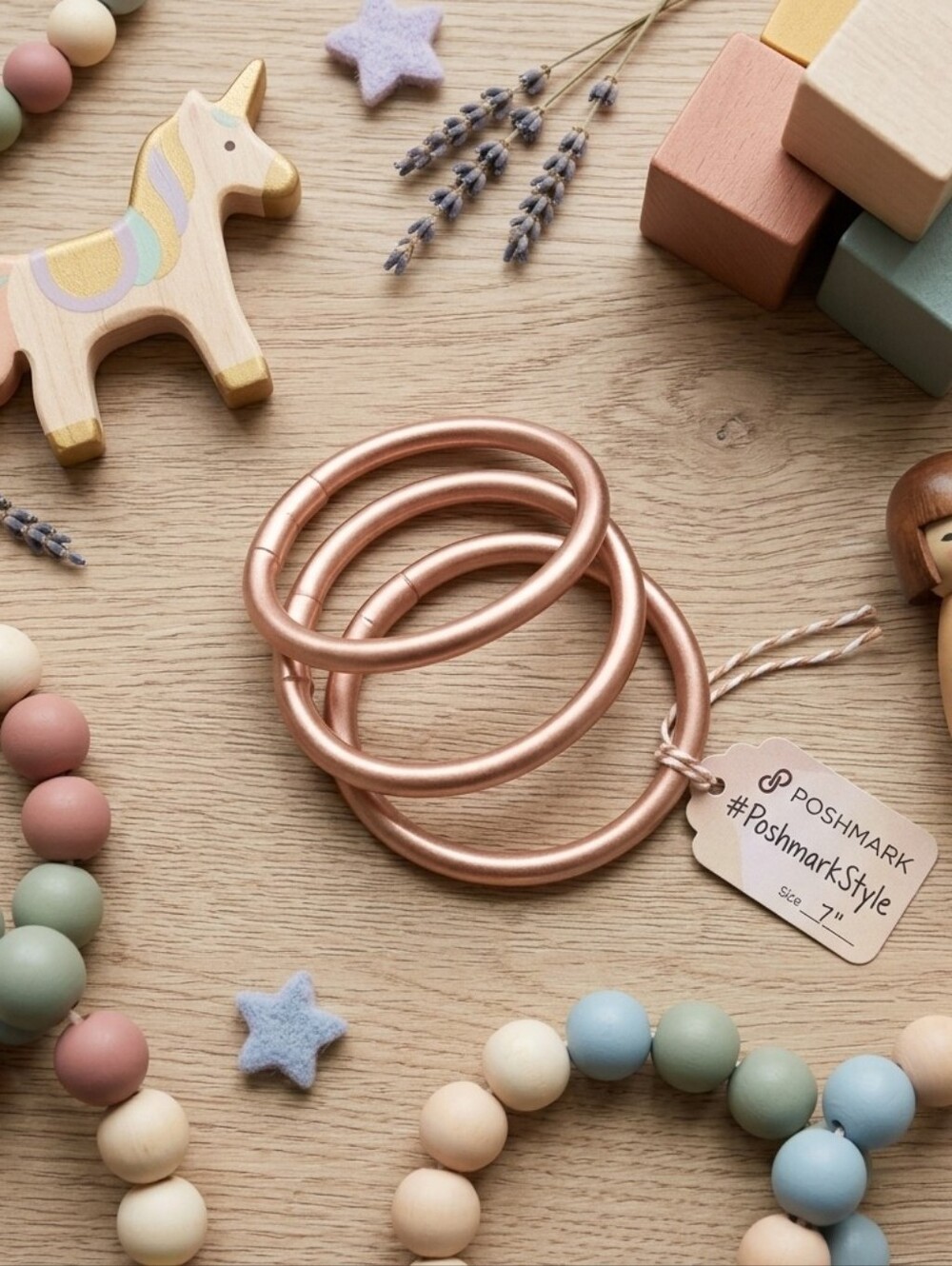 All Weather Baby Rose Gold Bracelet. Measure 45mm / 2"  Age 3+